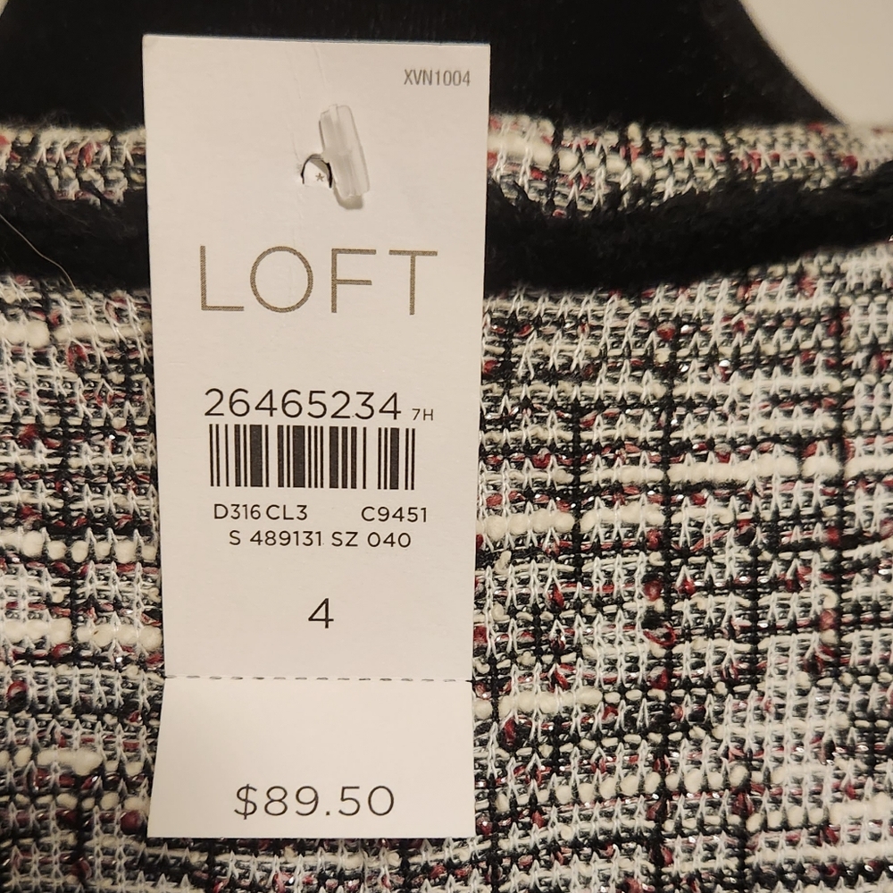 Loft tweed dress.  Size 4 NWT. - Picture 4 of 6